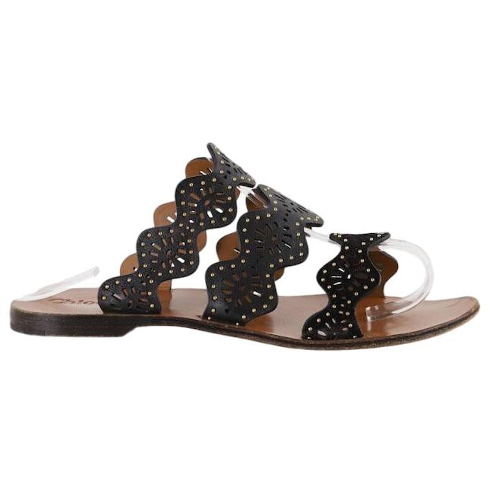 Chloé Leather sandals Black  ref.1842713