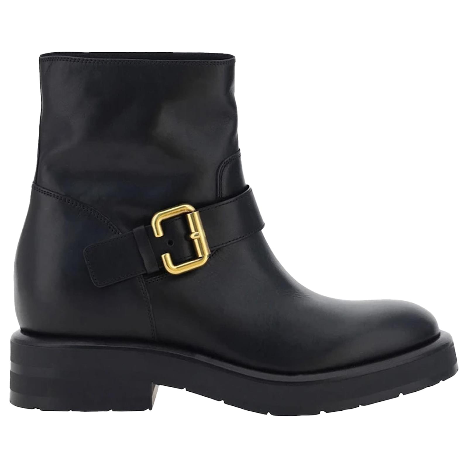 Chloé Coddington Ankle Boots Black Leather Pony-style calfskin  ref.2323756