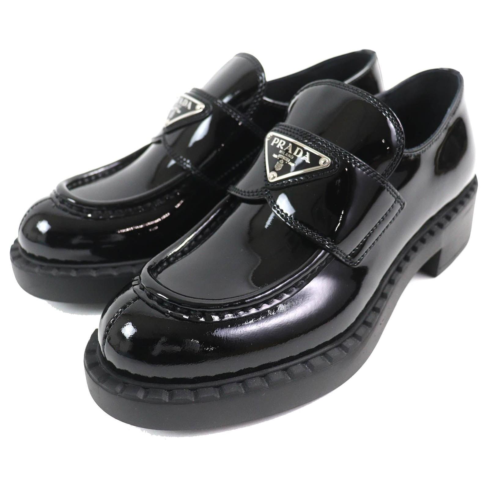 Prada Patent Leather Loafers 34.5 Black  ref.2321639