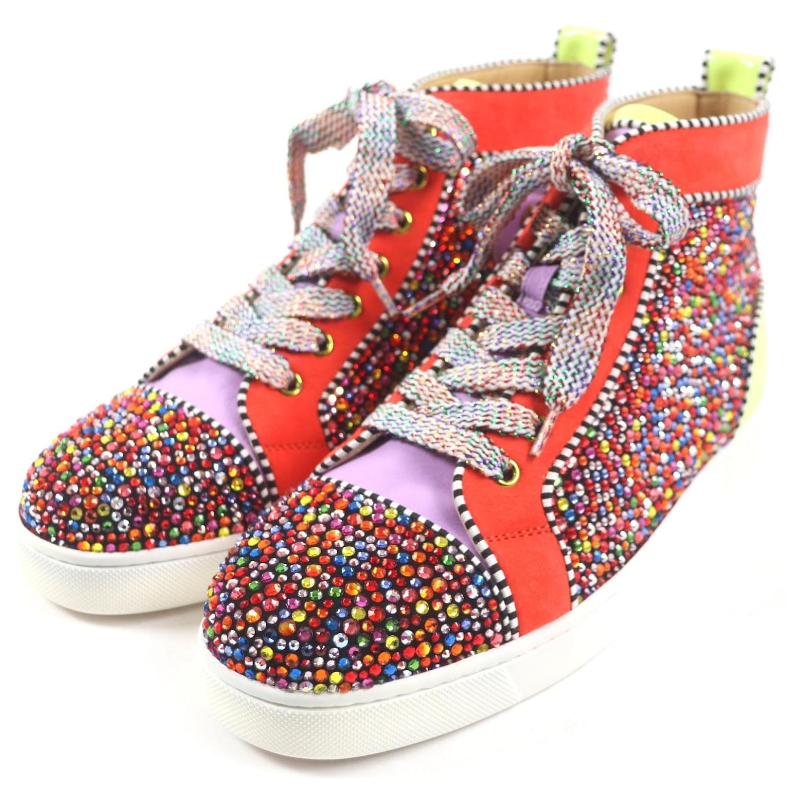 Christian Louboutin Swarovski Suede Patent Sneakers Multiple colors Patent leather  ref.2321602