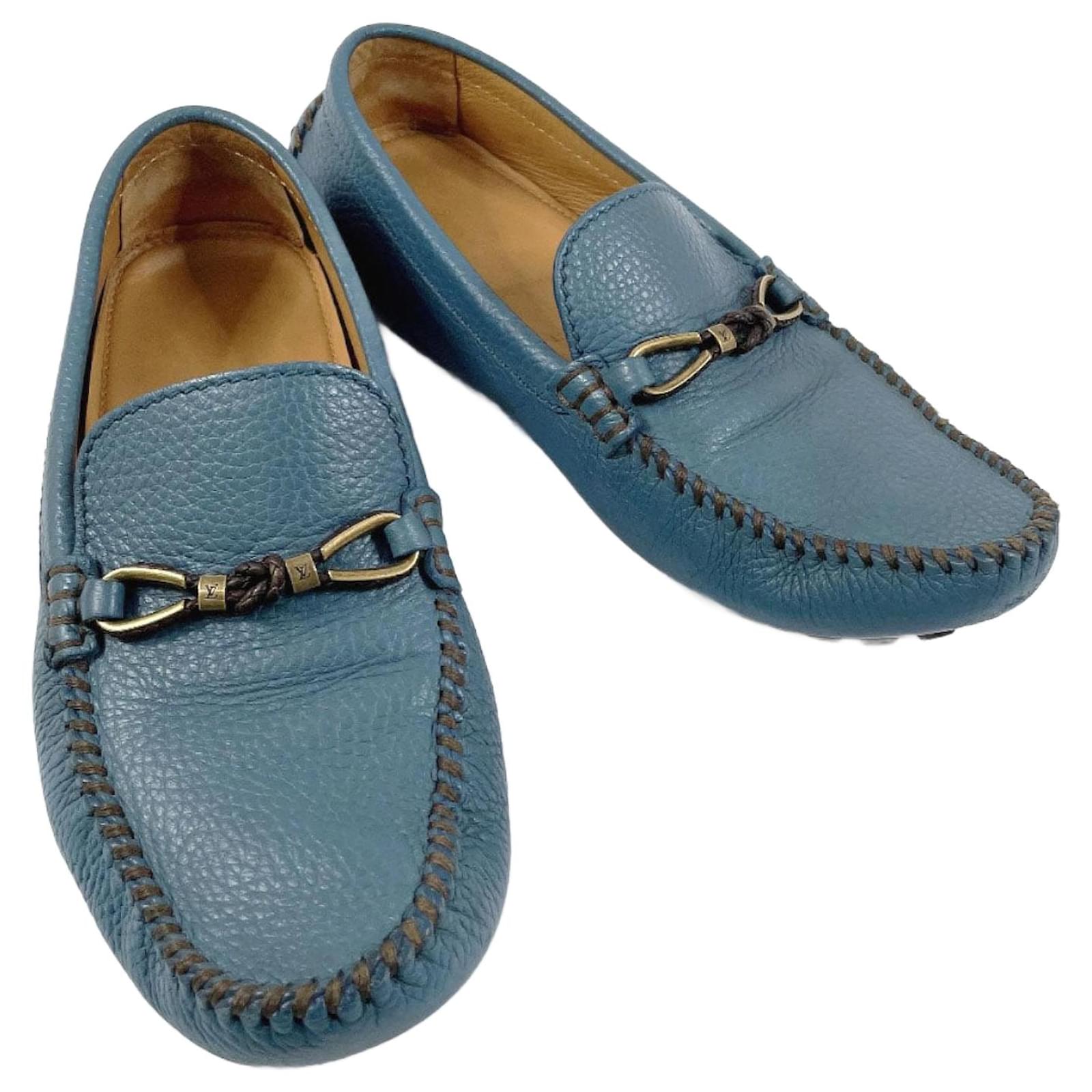 Louis Vuitton Leather Raspail Loafers Blue  ref.2320293