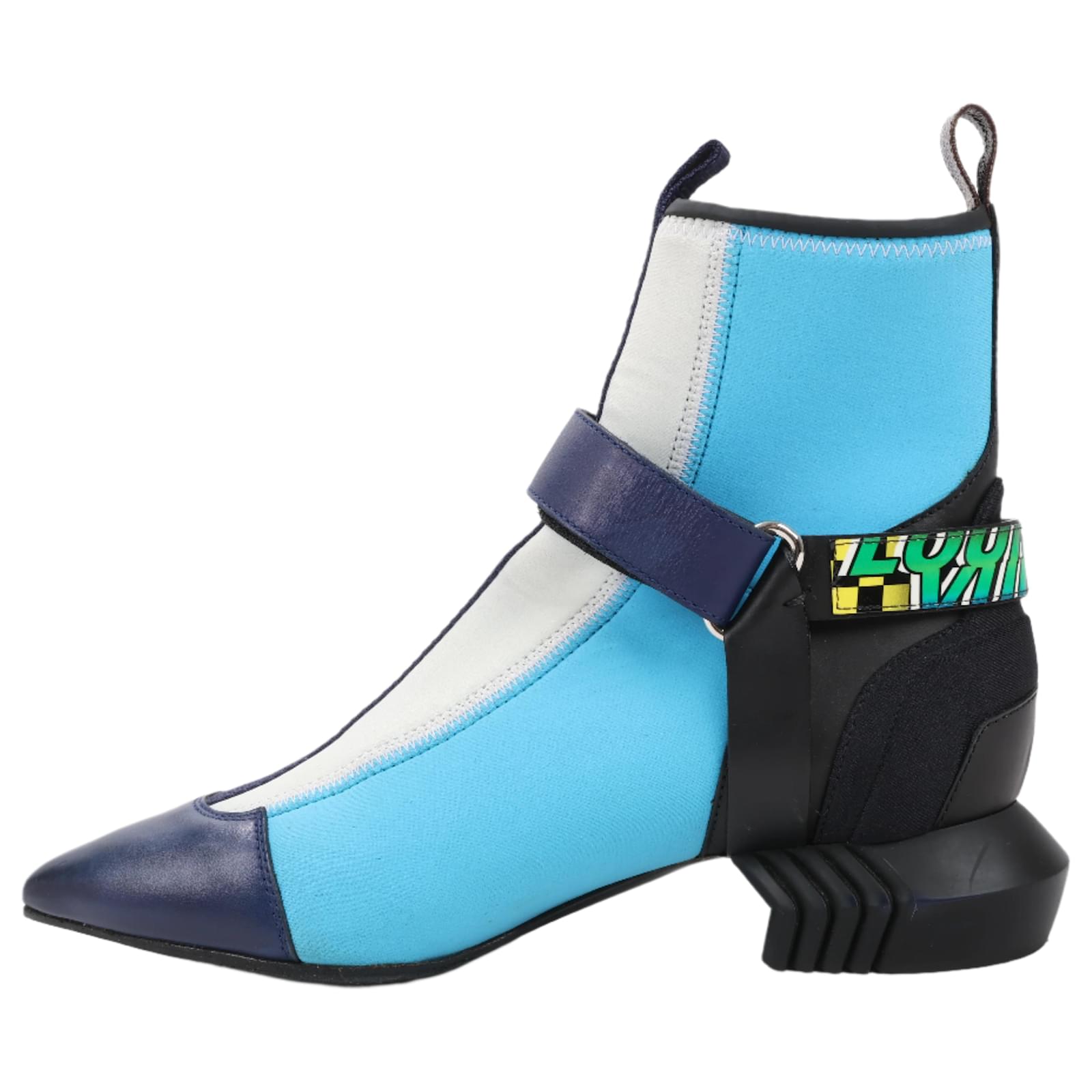 Louis Vuitton Neoprene Deep Sea Ankle Boot in Blue, Size 39 EU Leather  ref.2319970