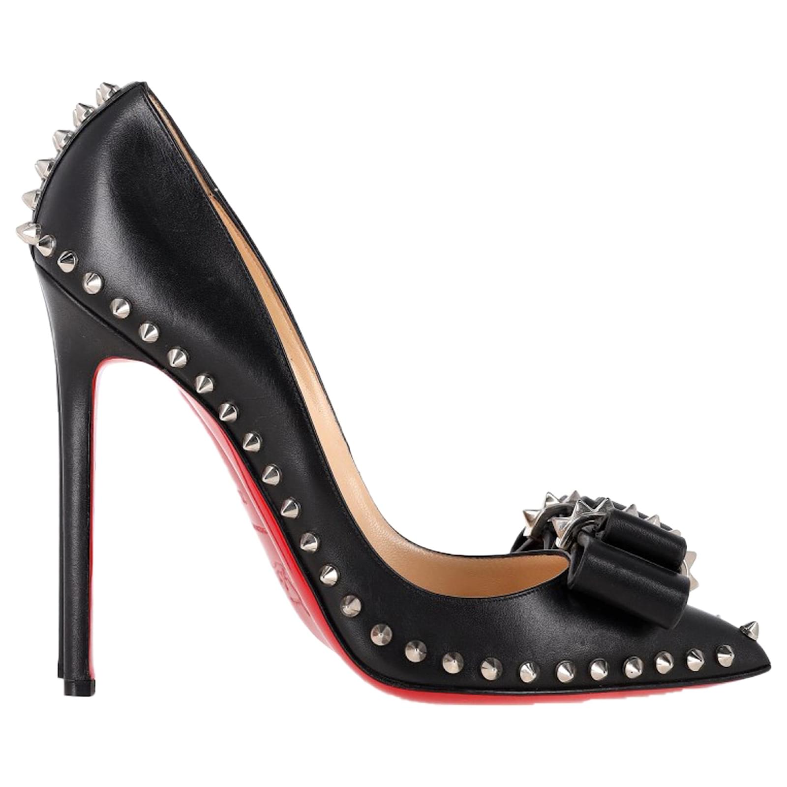Christian Louboutin Lucifer Spike Pumps in Black Leather   ref.2317468