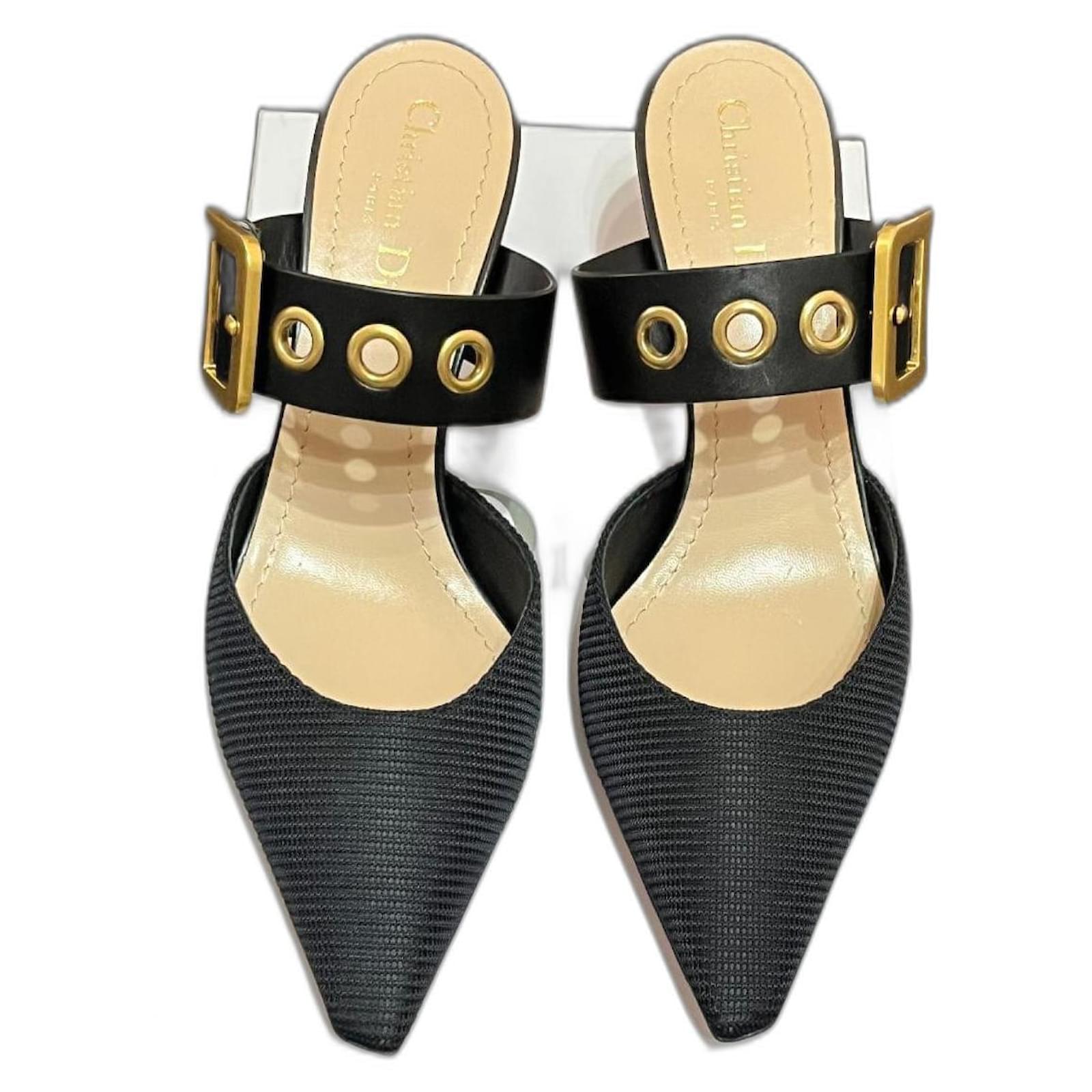 Christian Dior Heels Black Leather  ref.2224479