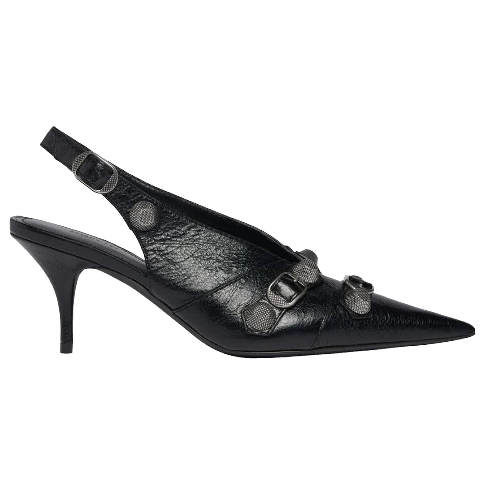Balenciaga Cagole Slingback Pumps Black Leather Pony-style calfskin  ref.2314314