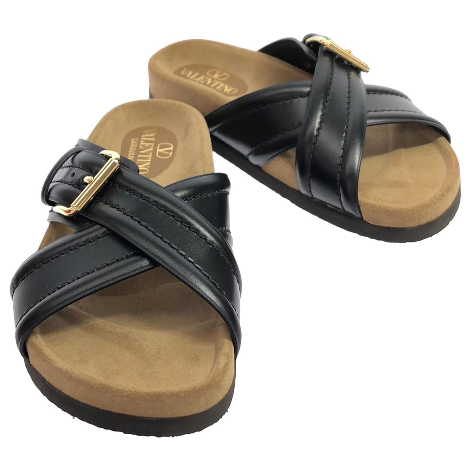 Valentino Sandal Leather Sandal Black  ref.1691723