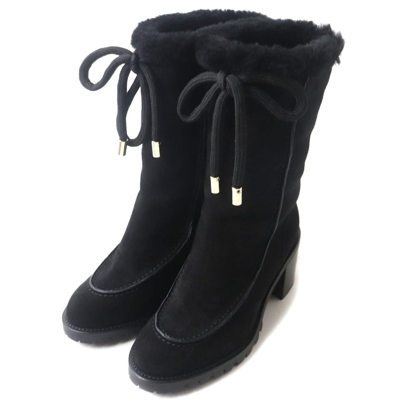 Jimmy Choo BUFFY 65 Suede Leather Boots Black  ref.1683886