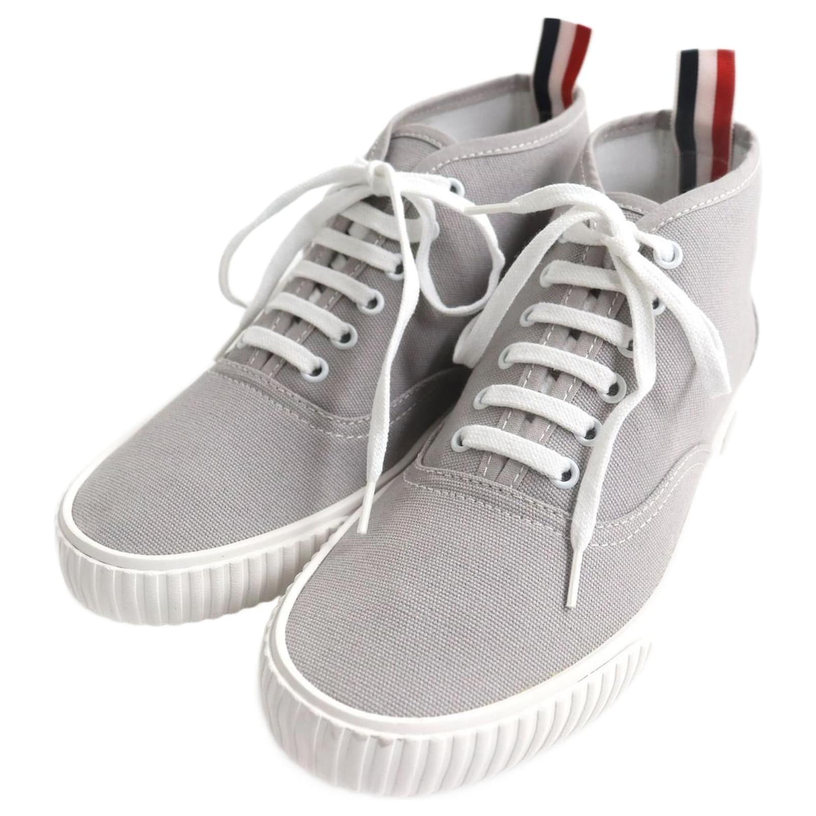 Thom Browne Canvas Mid Top Sneaker Grey 7 Cloth  ref.1684456