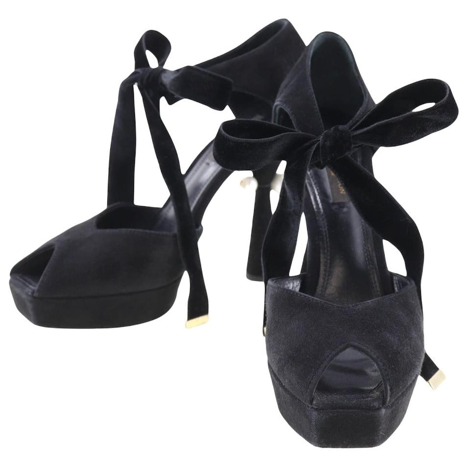 Louis Vuitton Suede Sandals Women Black  ref.1804581