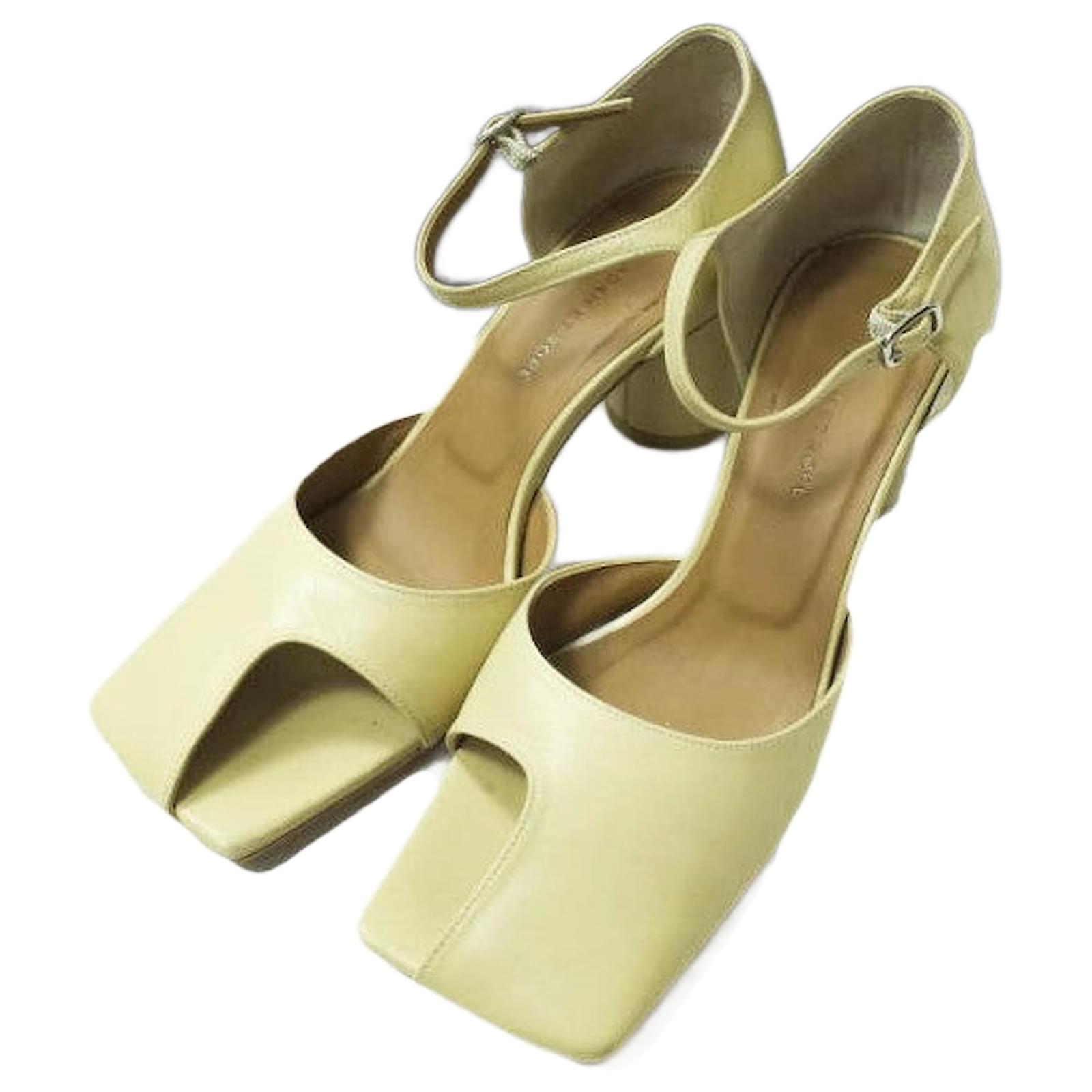 & Other Stories ADAM ET ROPE Cutout Square Sandals Beige Leather  ref.2290969