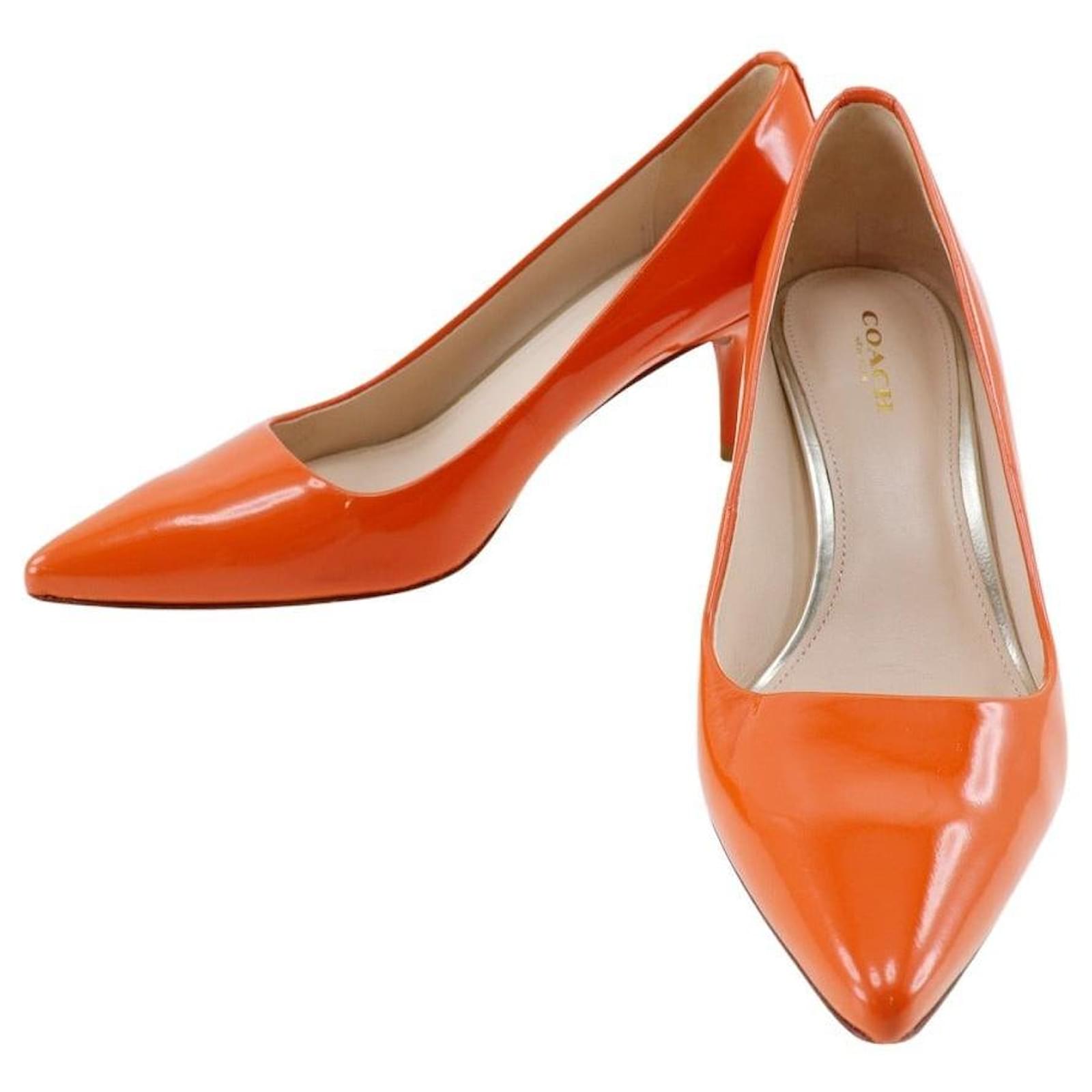 Coach Patent Leather Pumps for Women Orange  ref.1806062