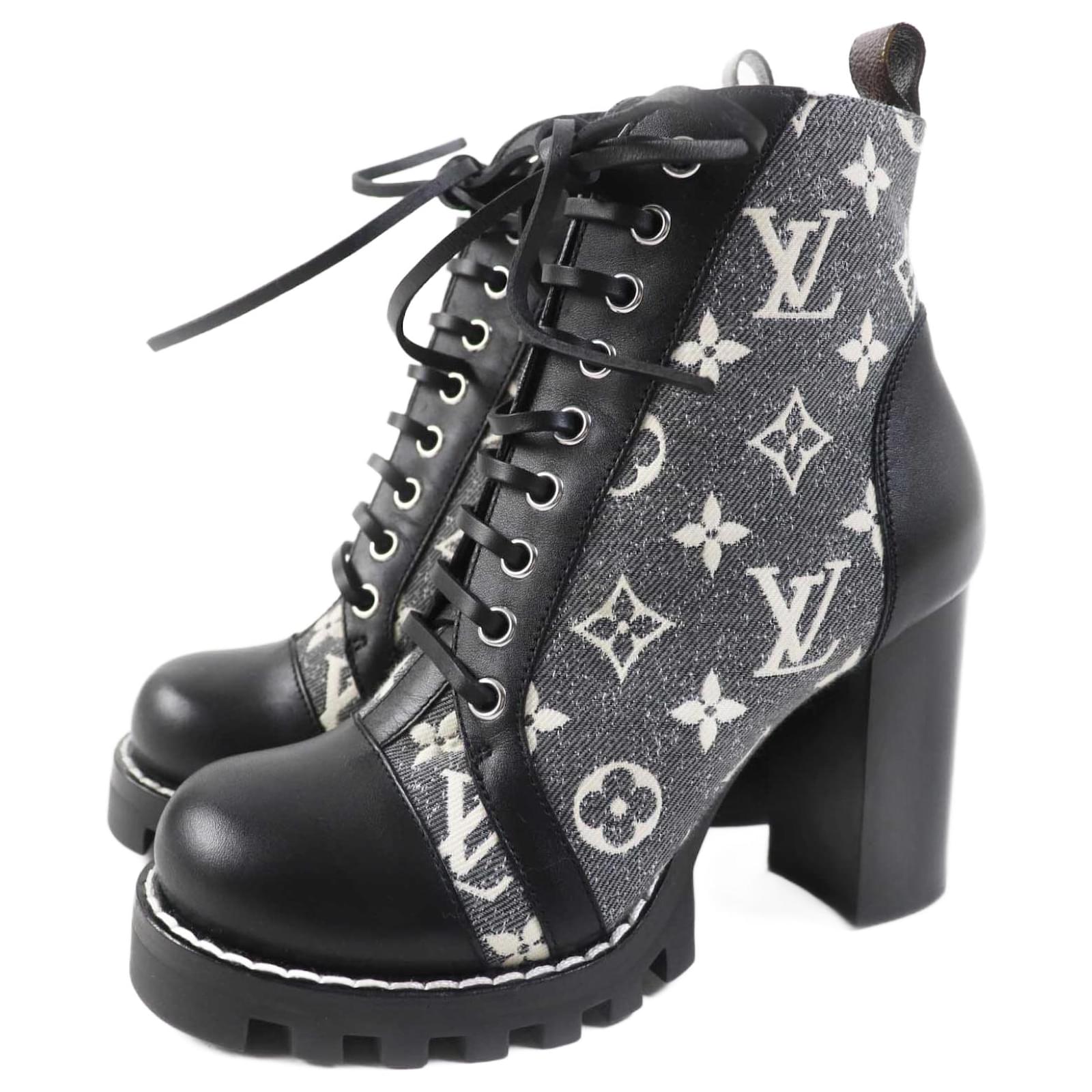 Louis Vuitton Star Trail Ankle Boots Leather Denim  ref.1739383