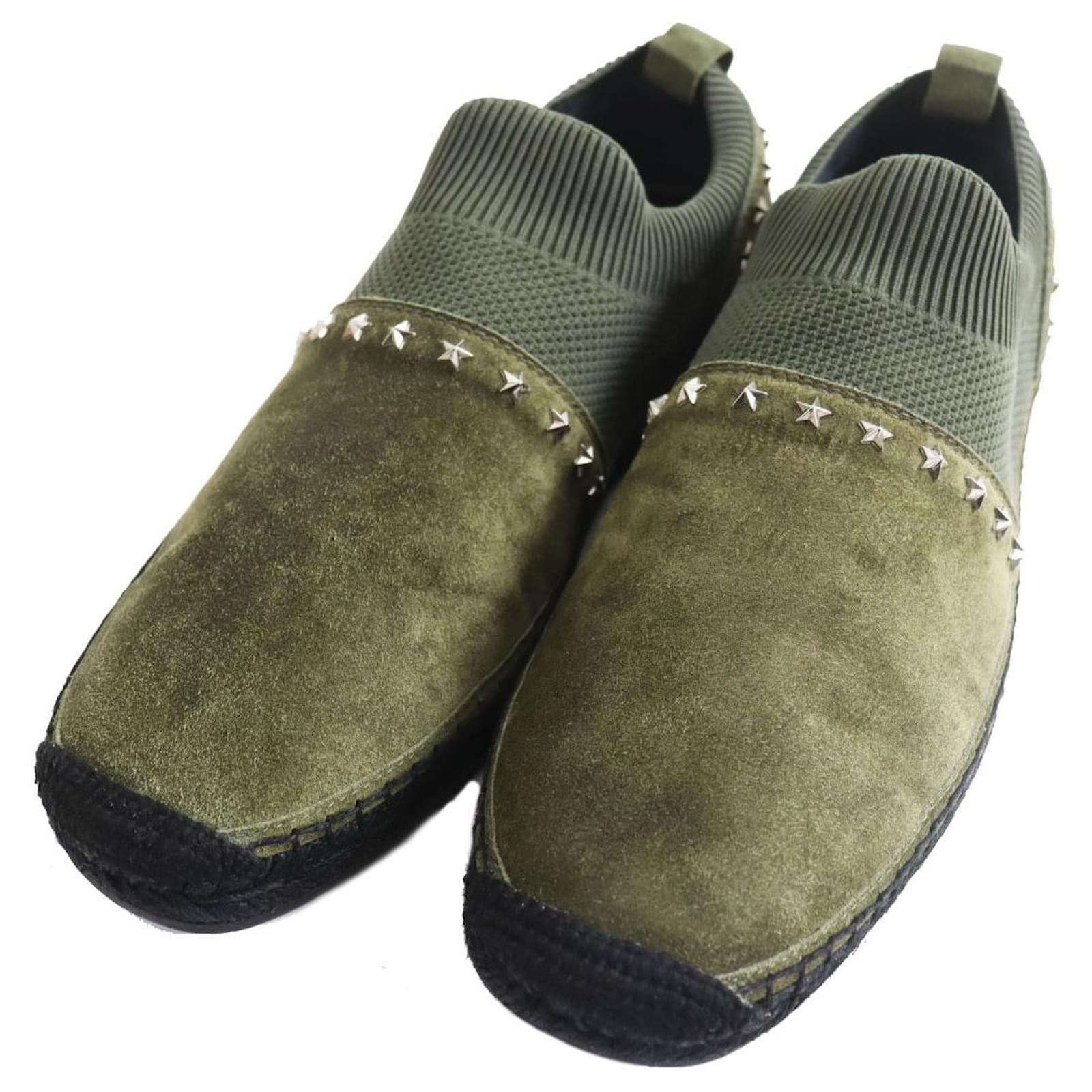 Jimmy Choo ENZO Suede Leather Espadrilles 43 Khaki  ref.1688360