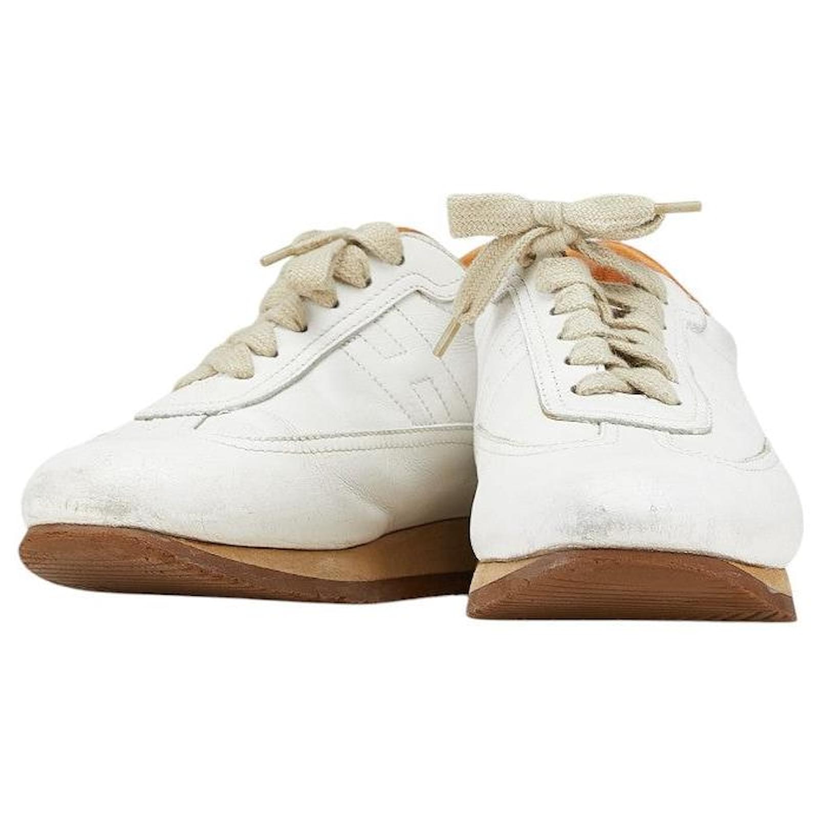 Hermès Hermes White Leather Quick Sneakers  ref.2289957