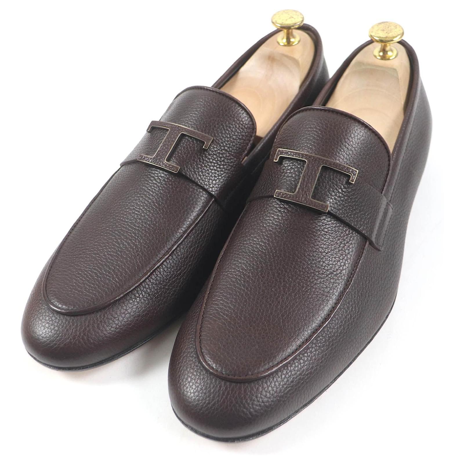 Tod's Leather Moccasins Dark Brown  ref.2289301