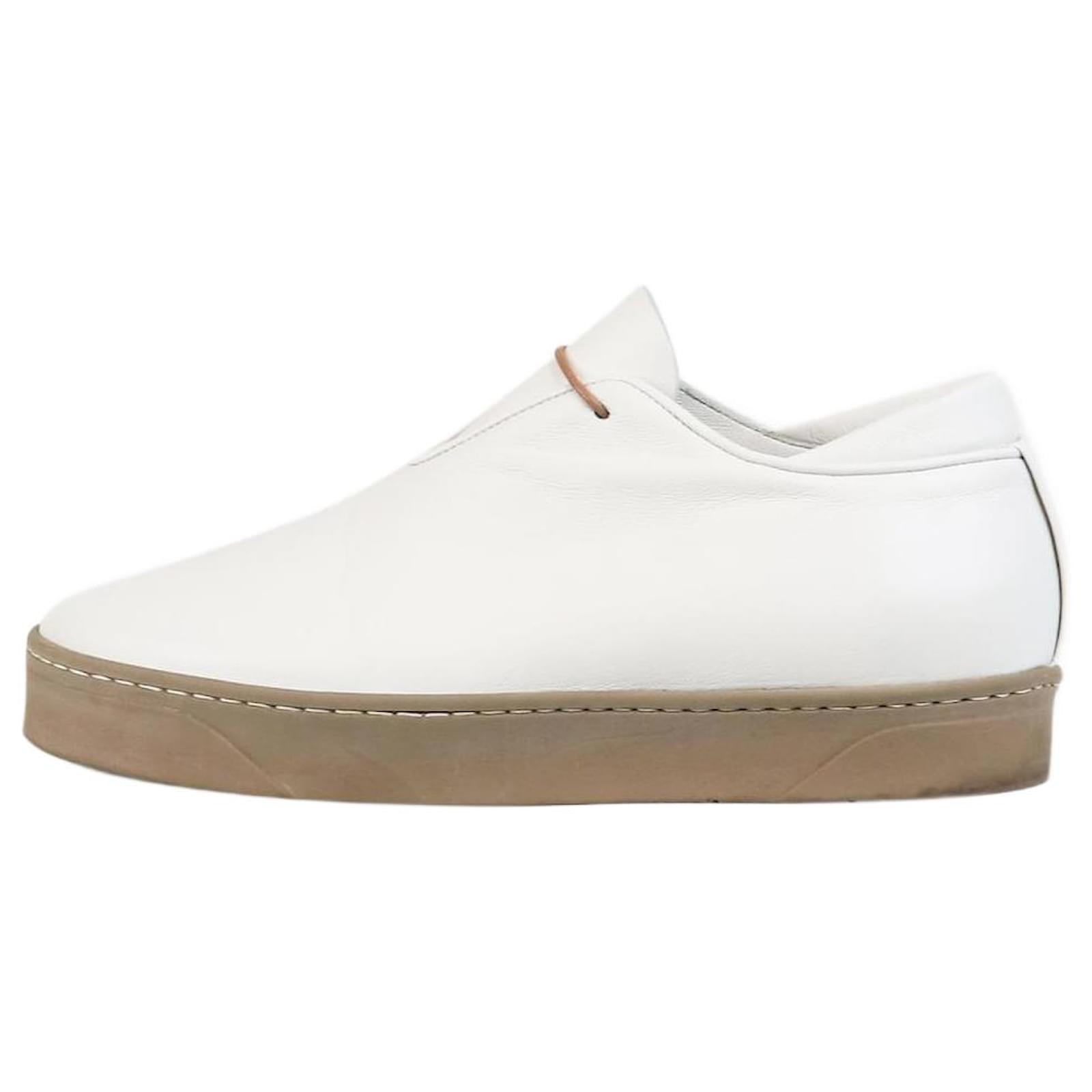 Fausto Santini White Nappa leather trainers - size EU 39  ref.2289059