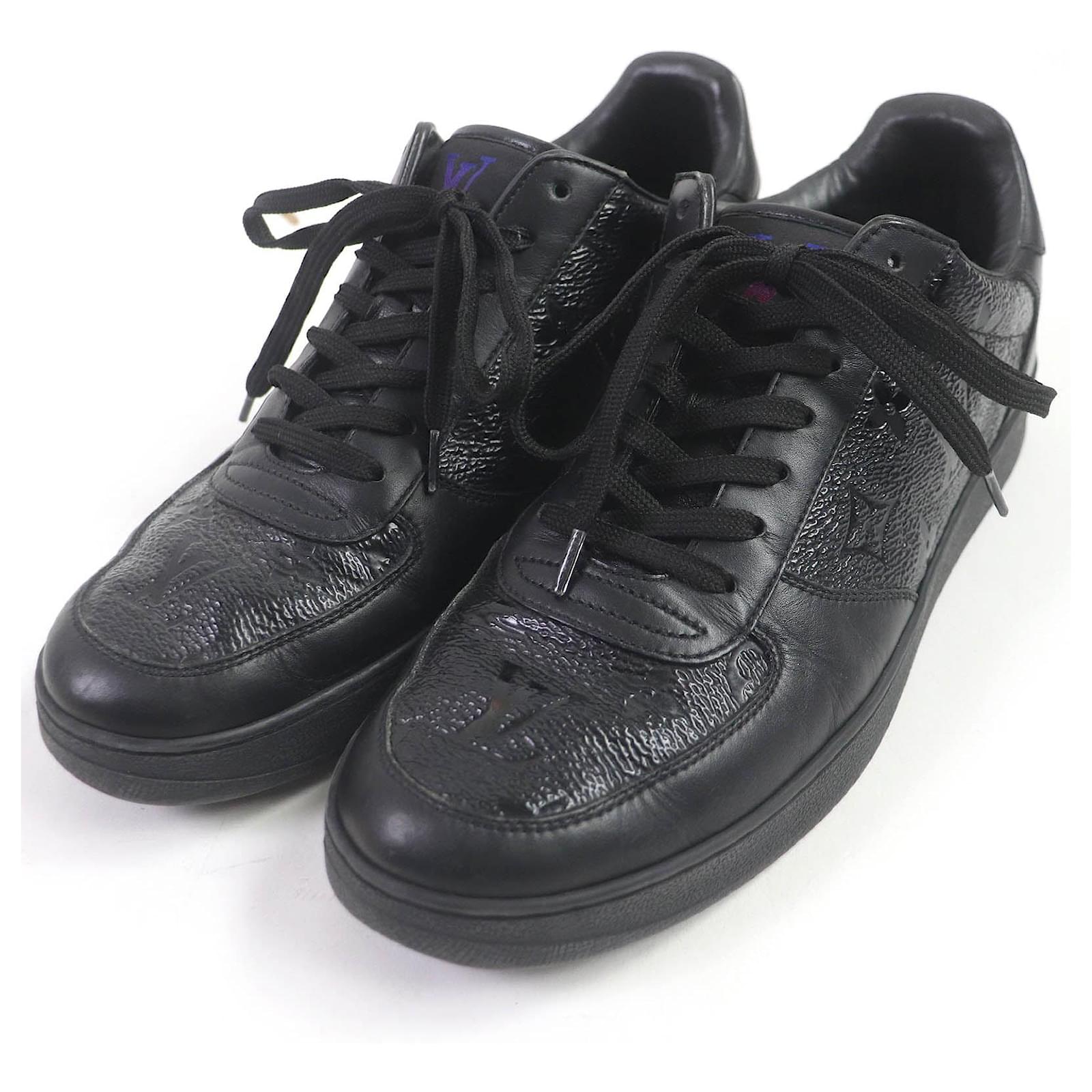 Louis Vuitton Rivoli Monogram Leather PVC Sneakers Black  ref.1706291