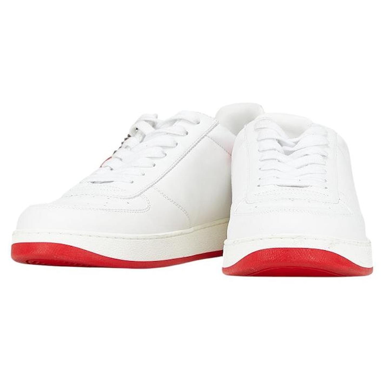 Louis Vuitton Leather Rivoli Line Sneakers White Red Rubber  ref.2288607