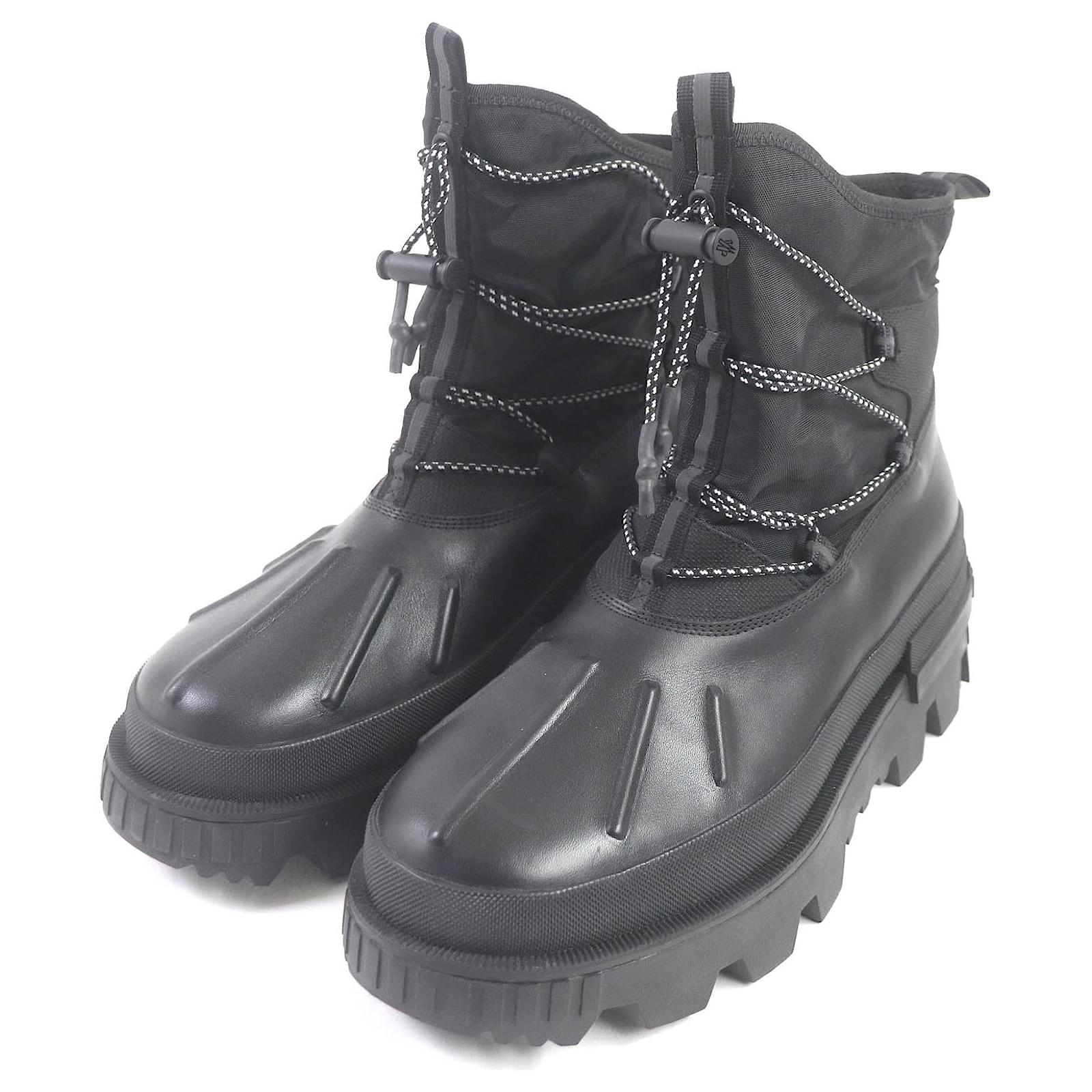 Moncler MALLARD Leather Trekking Boots Black  ref.2288483