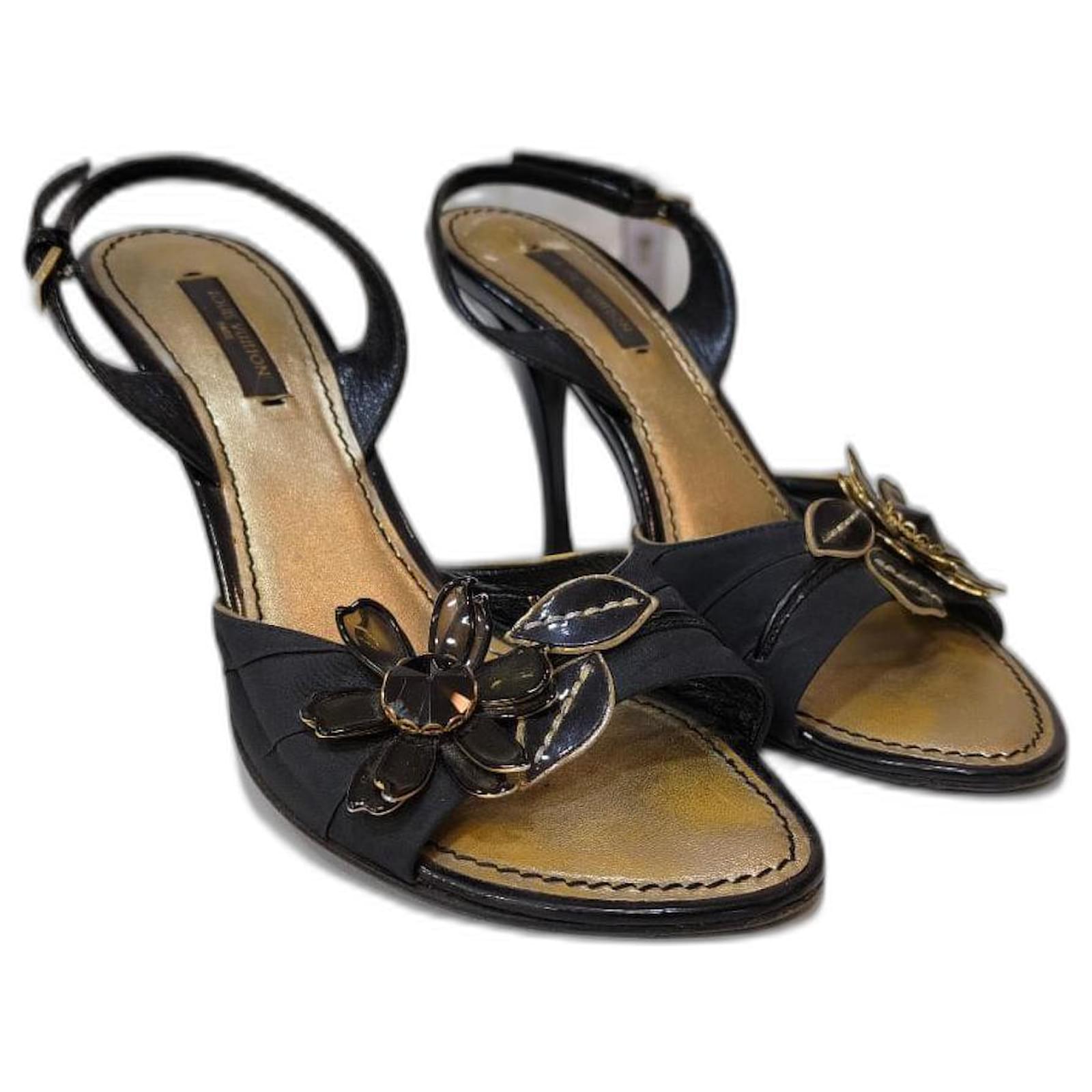 Louis Vuitton Heels Black Leather  ref.2279812