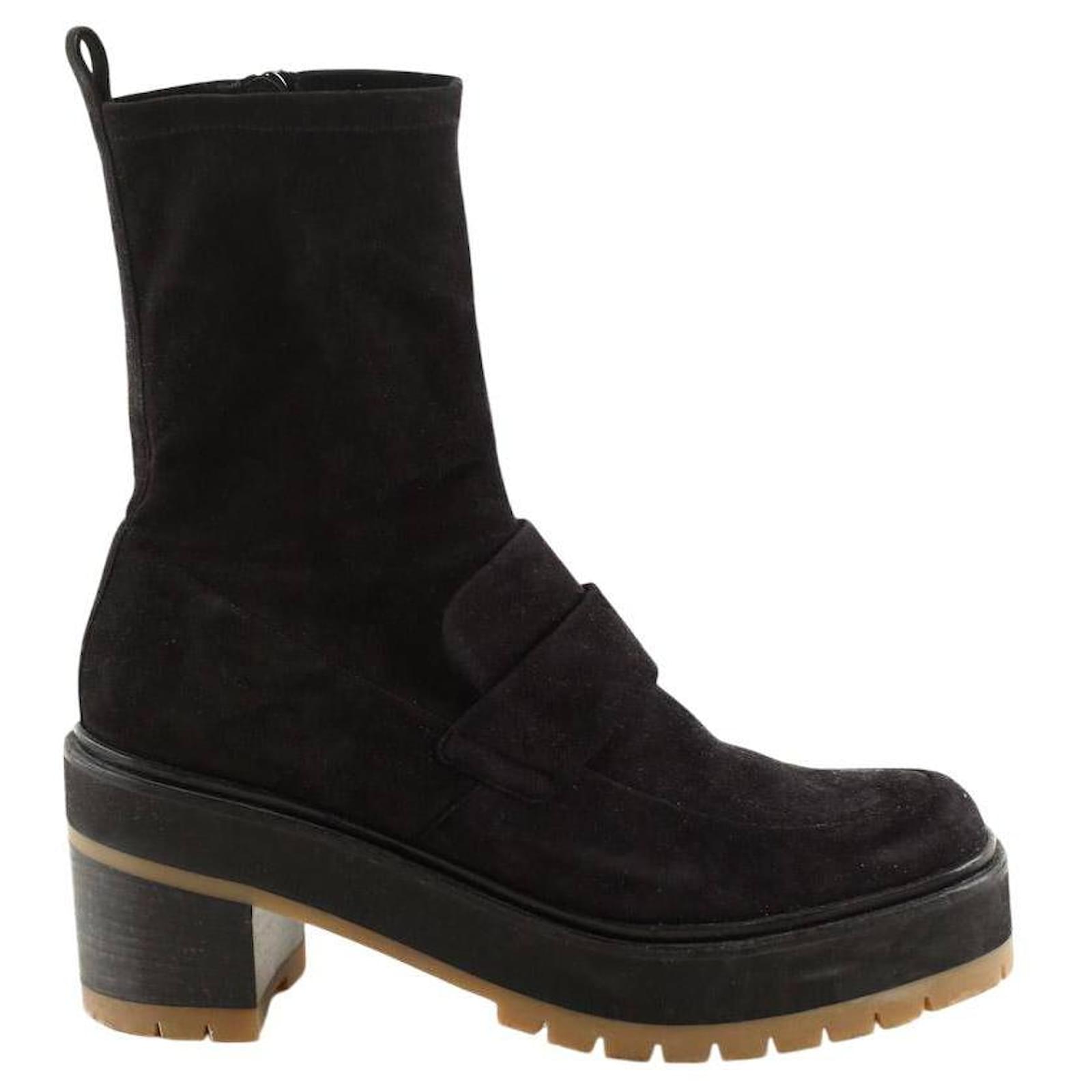 Hermès Suede boots Black Deerskin  ref.2279633