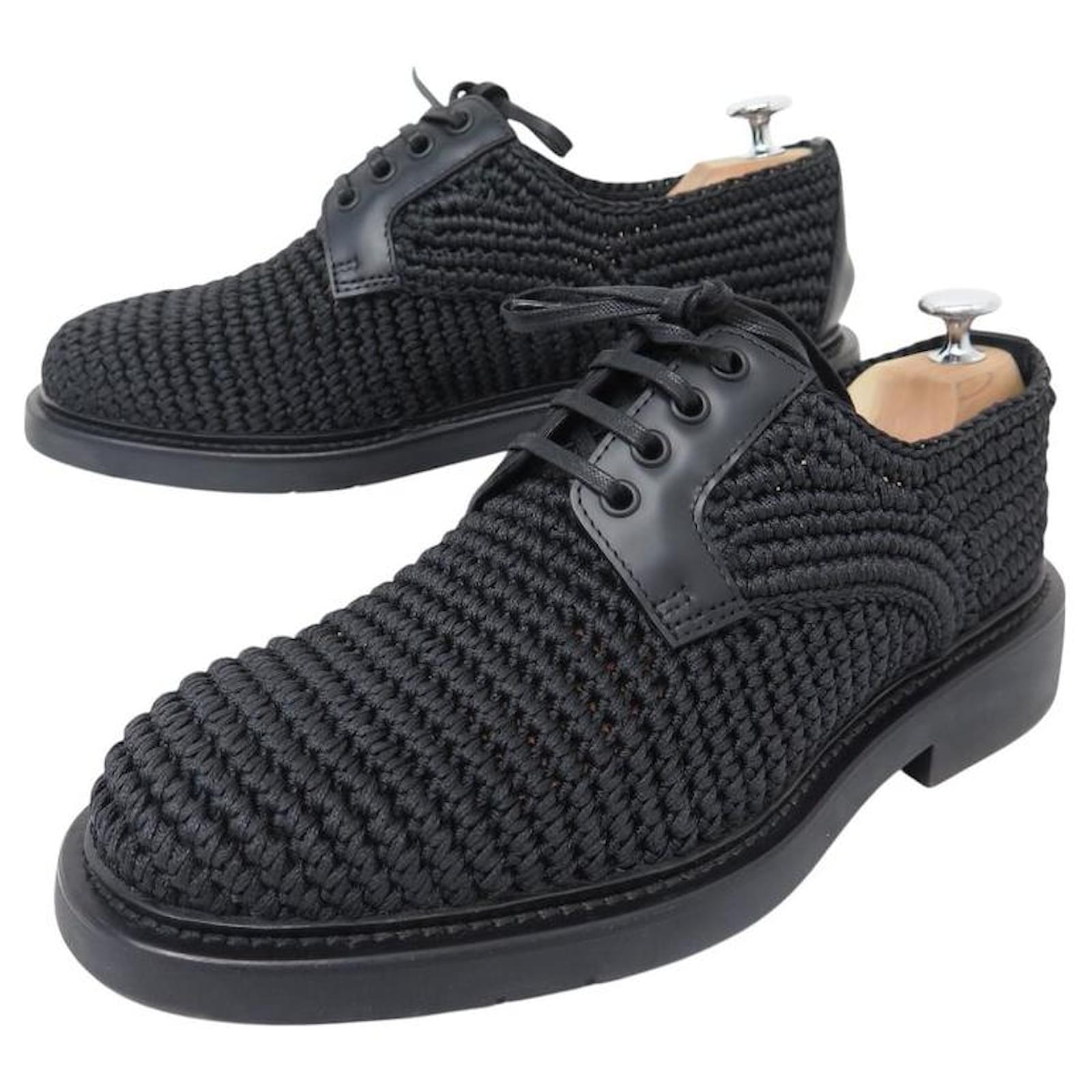 Bottega Veneta NINE BOTTLE VENETA DERBY SHOES 651314 LEVEL LACE UP 40 41 BOX SHOES Black Leather  ref.2213464