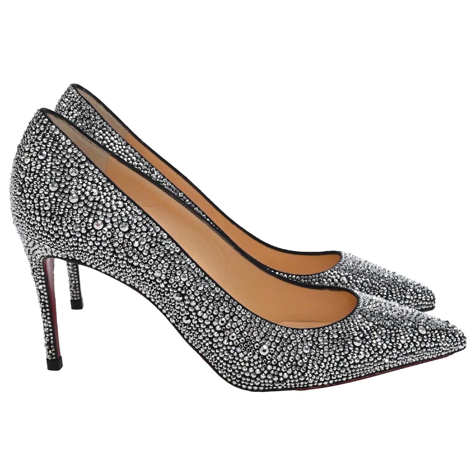 Christian Louboutin Strass Kate 70 Pumps in Silver Crystals Silvery Metallic  ref.2257592