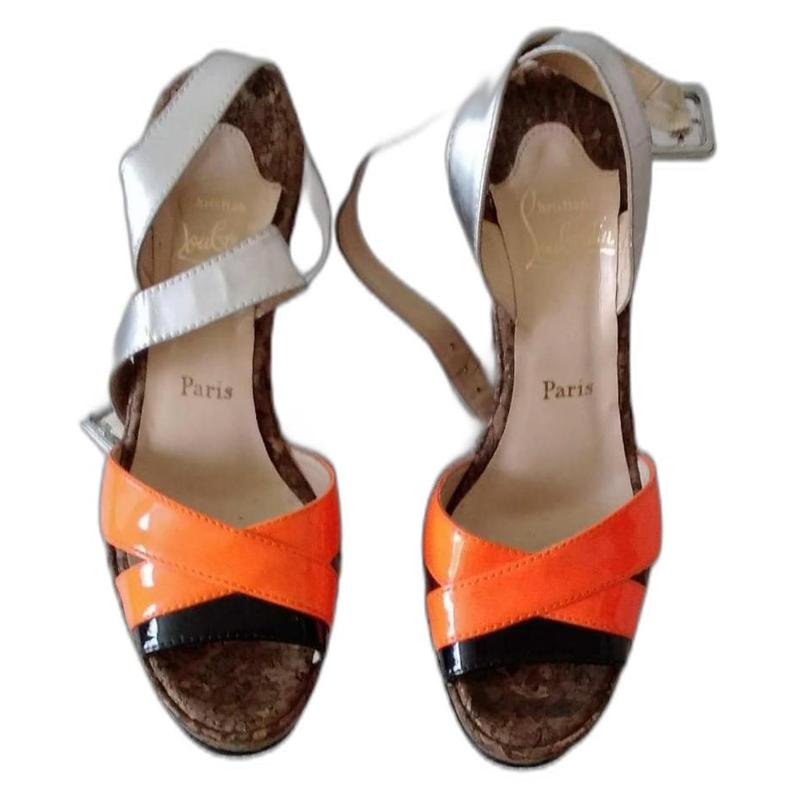 Christian Louboutin Vintage Orange Leather  ref.2254624