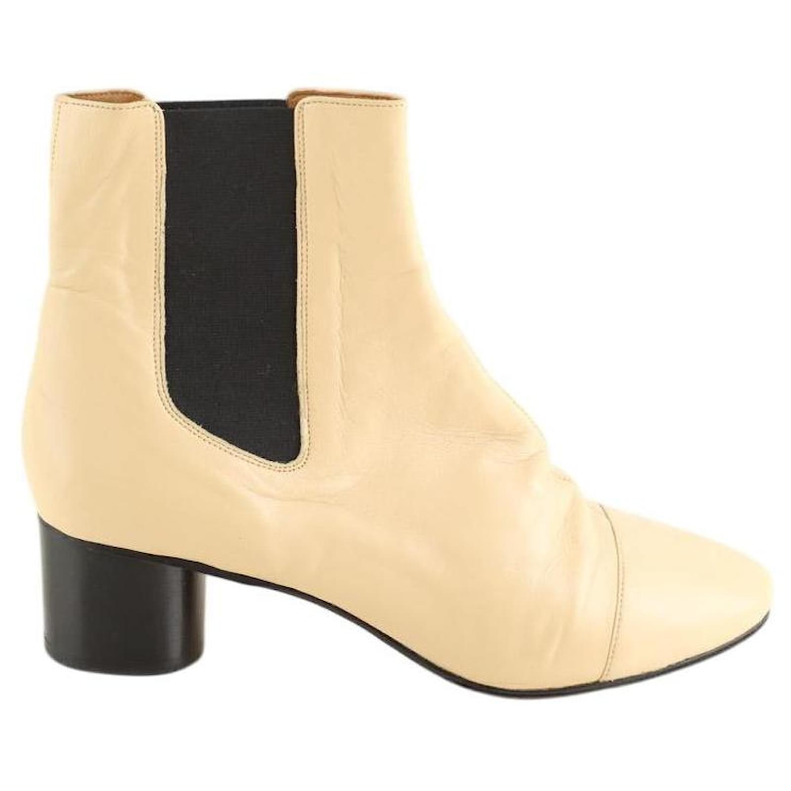Isabel Marant Leather boots Beige  ref.2252203