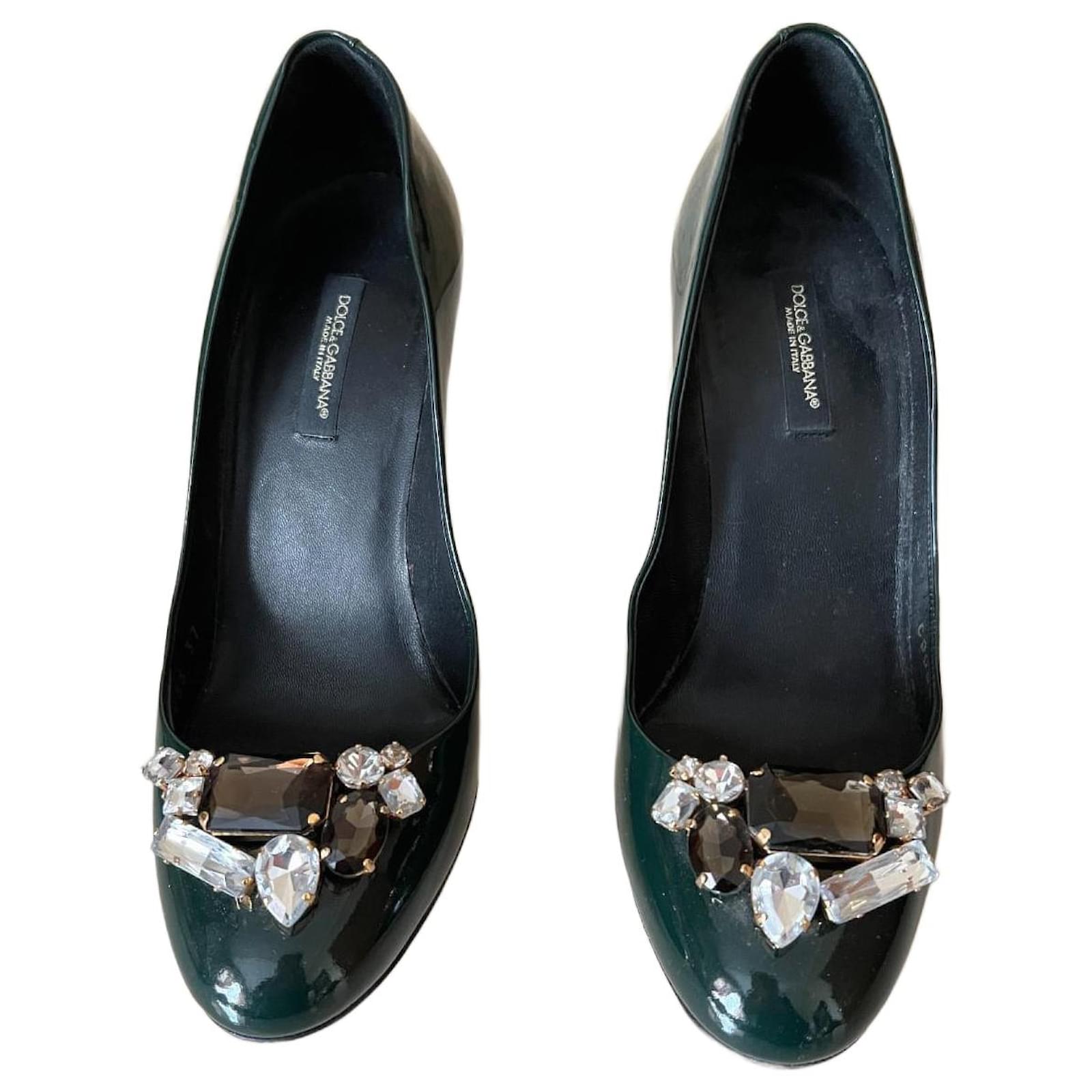 Dolce & Gabbana Heels Dark green Leather  ref.2249067