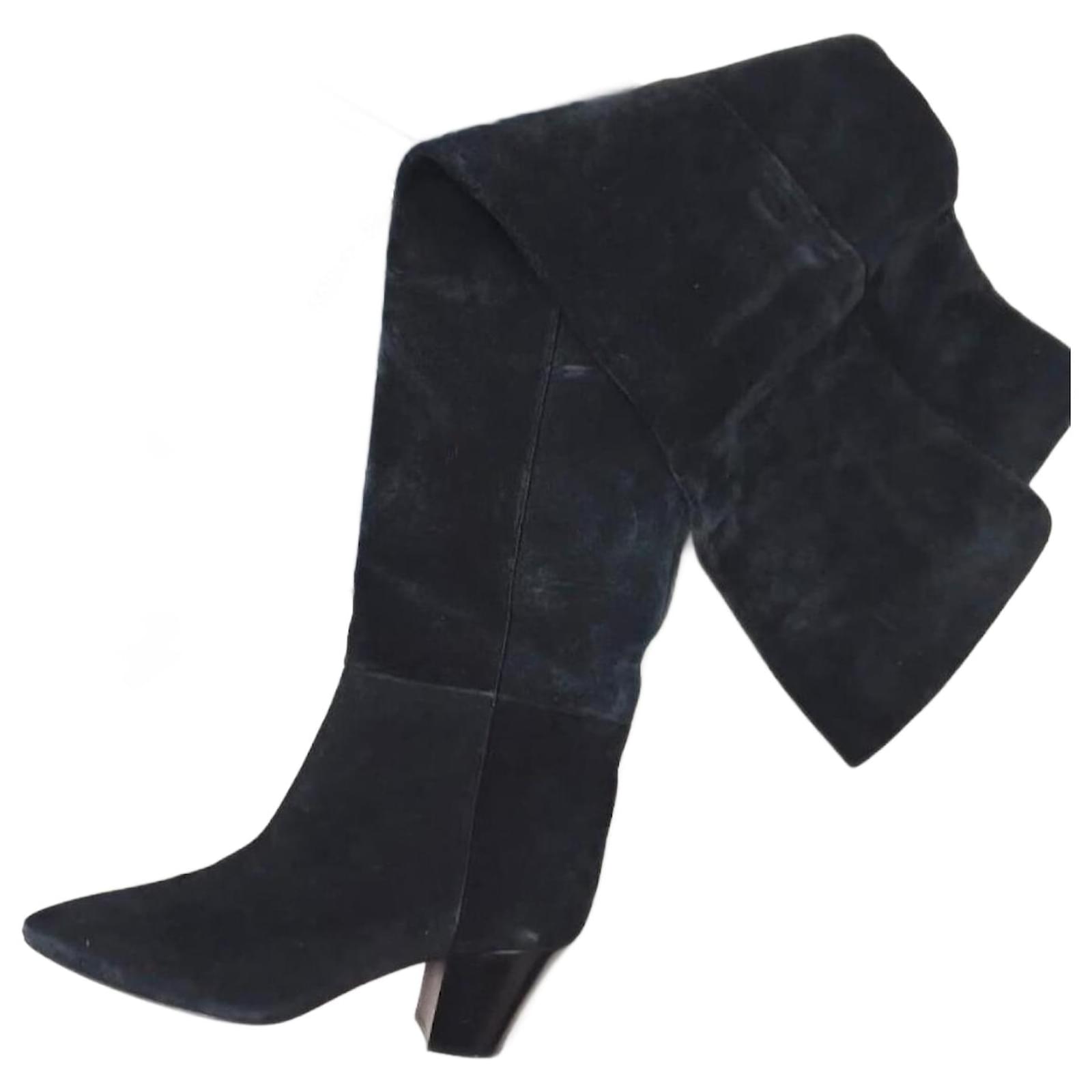 Saint Laurent Black Suede Boots Sz.38 38 Pre-Owned  ref.2248807