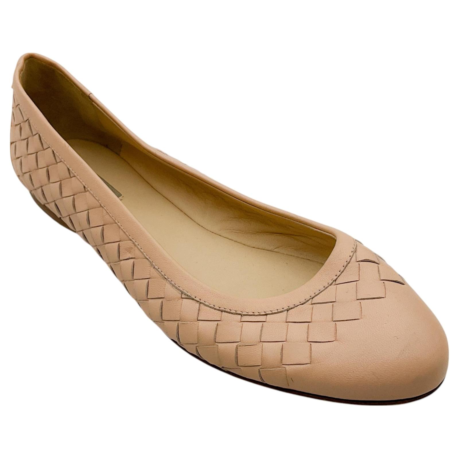 Bottega Veneta Blush Pink Intrecciato Ballet Flats Leather  ref.2247493