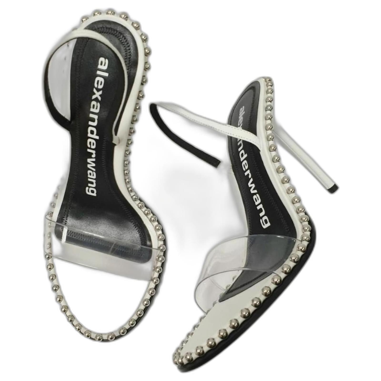 NWOB Alexander Wang White Leather and PVC Nova Slingback Sandals Pre-owned Multiple colors  ref.2247034