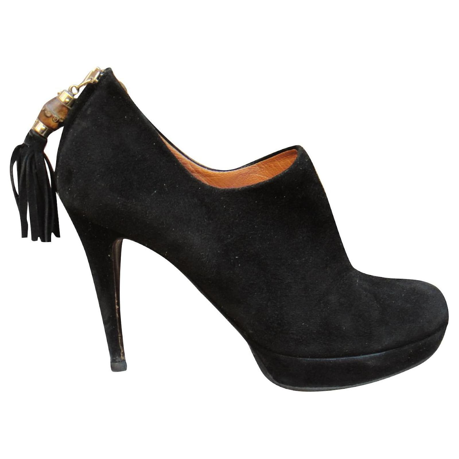low boots Gucci p 36,5 Black Deerskin  ref.556894