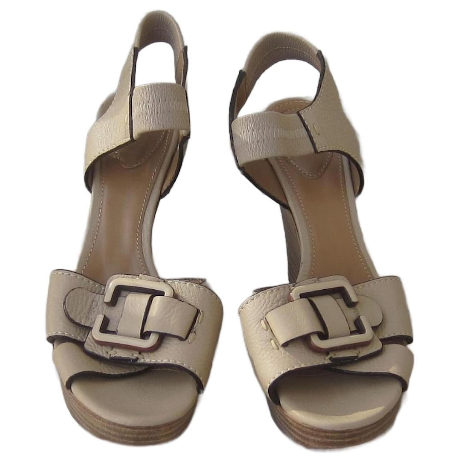 Chloé Sandals Beige Leather  ref.923434