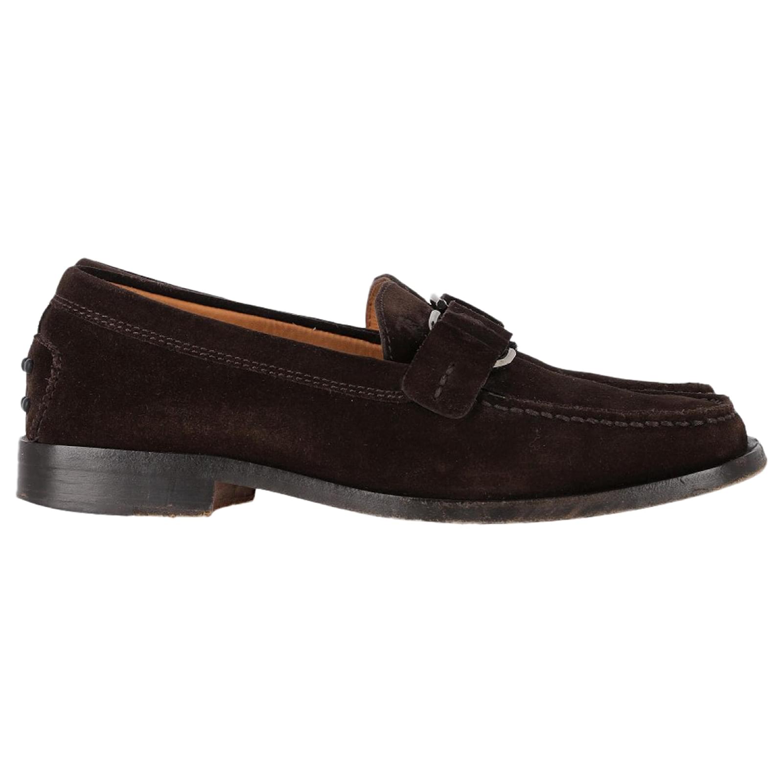  Tod's Buckle Detail Loafers in Brown Suede Red  ref.2041031