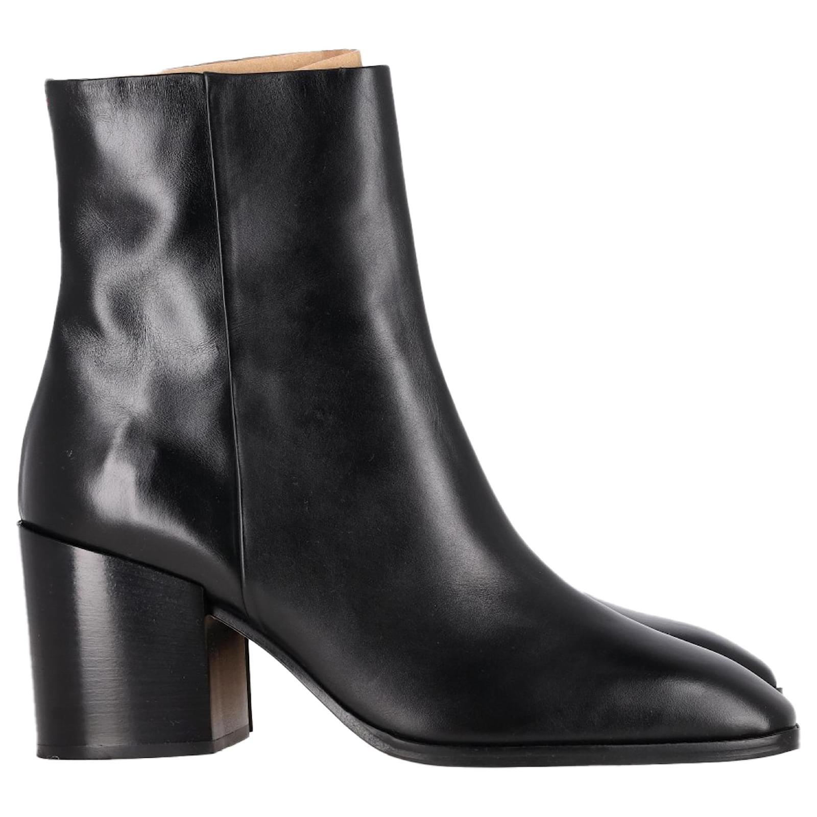  Aeyde Leandra Block Heel Ankle Boots in Black Leather  ref.2235437