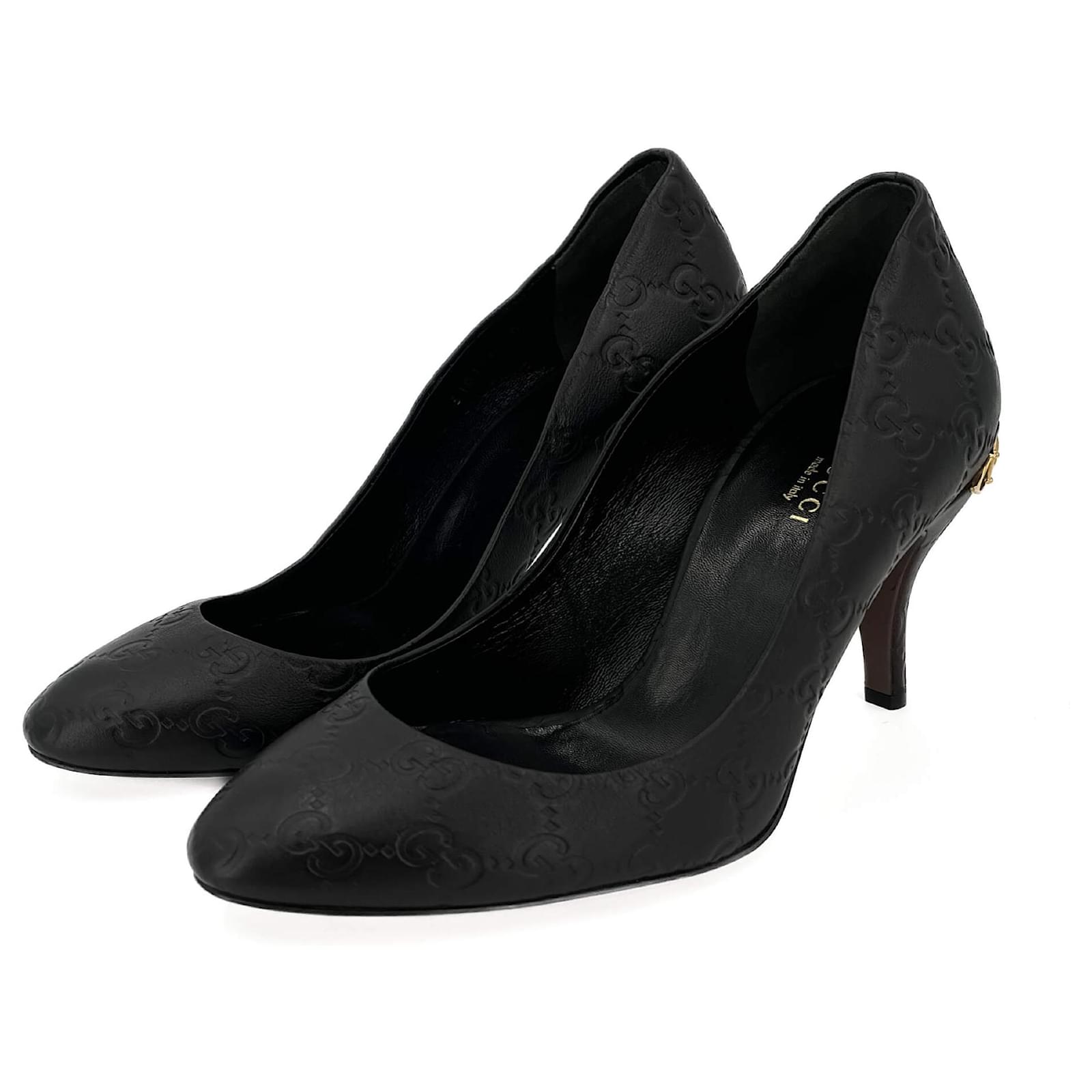 Gucci Horsebit GG Leather Pump 40 Black  ref.2235115