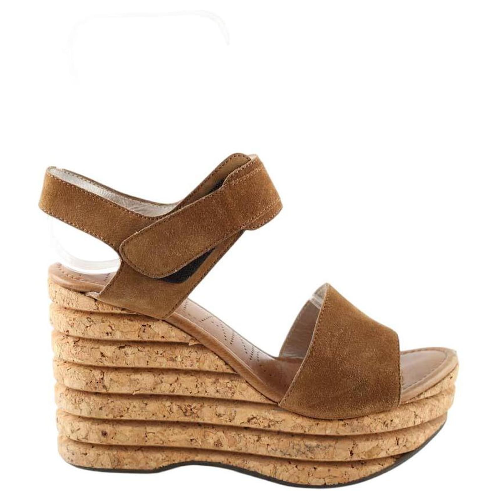 Free Lance Suede heels Brown Deerskin  ref.2234826