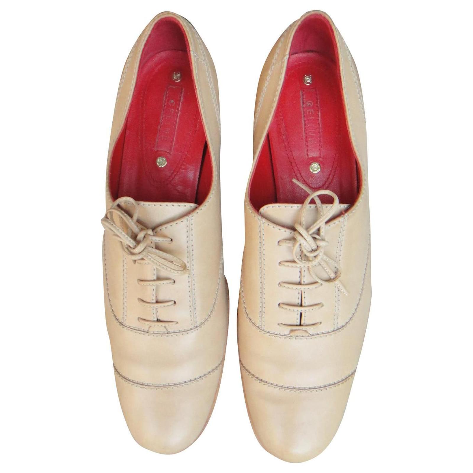 richelieu Céline p 36,5 Beige Leather  ref.572916