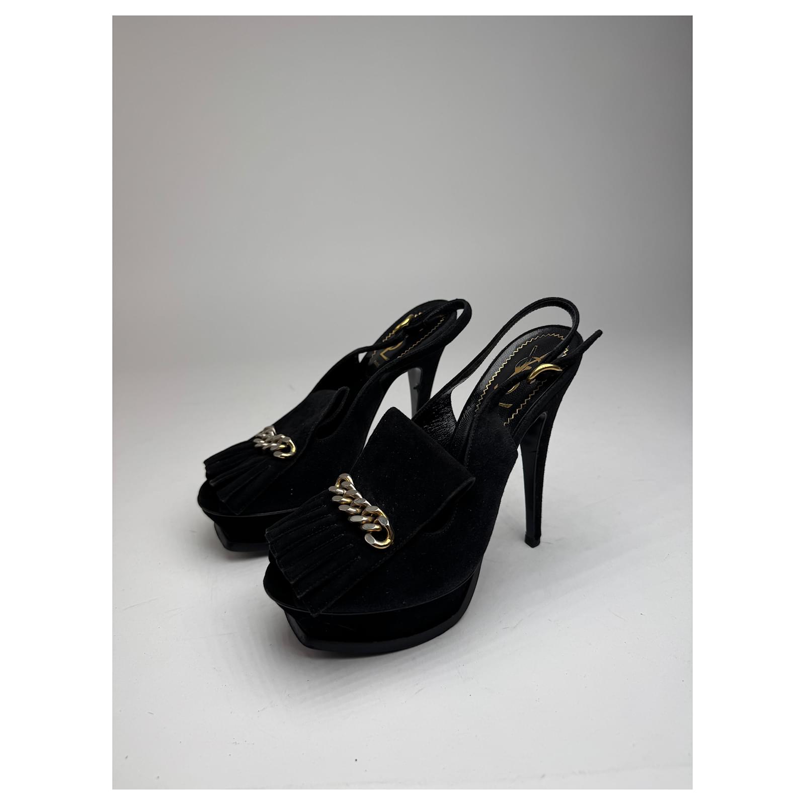 Vintage Yves Saint Laurent Suede pumps Black  ref.2229650