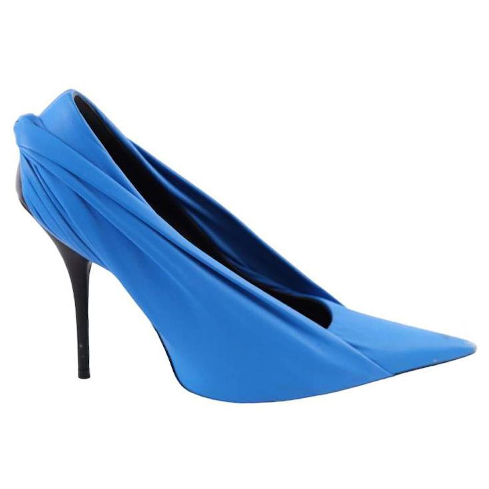 Balenciaga Leather heels Blue  ref.1718423