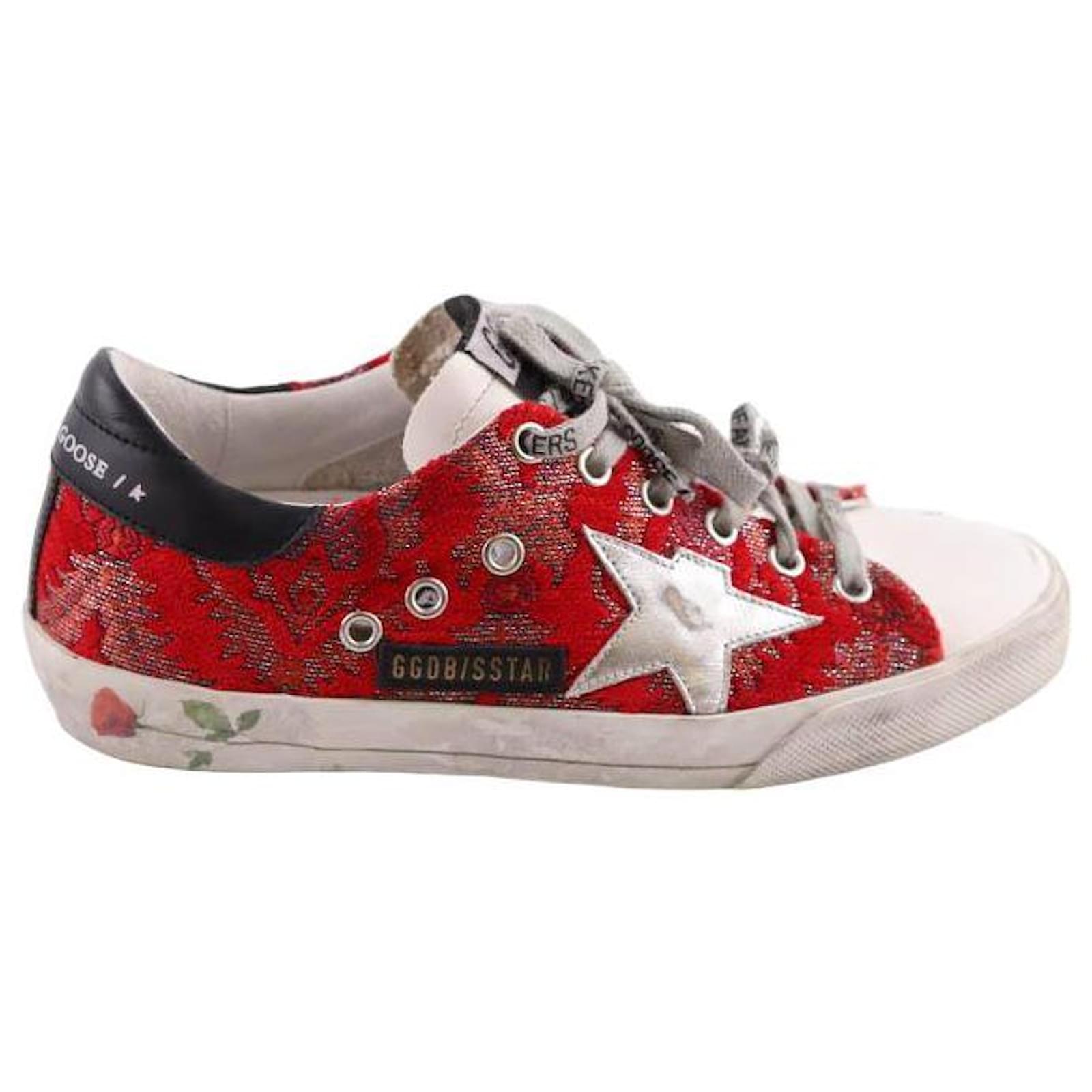 Golden Goose Leather sneakers Red  ref.1718392