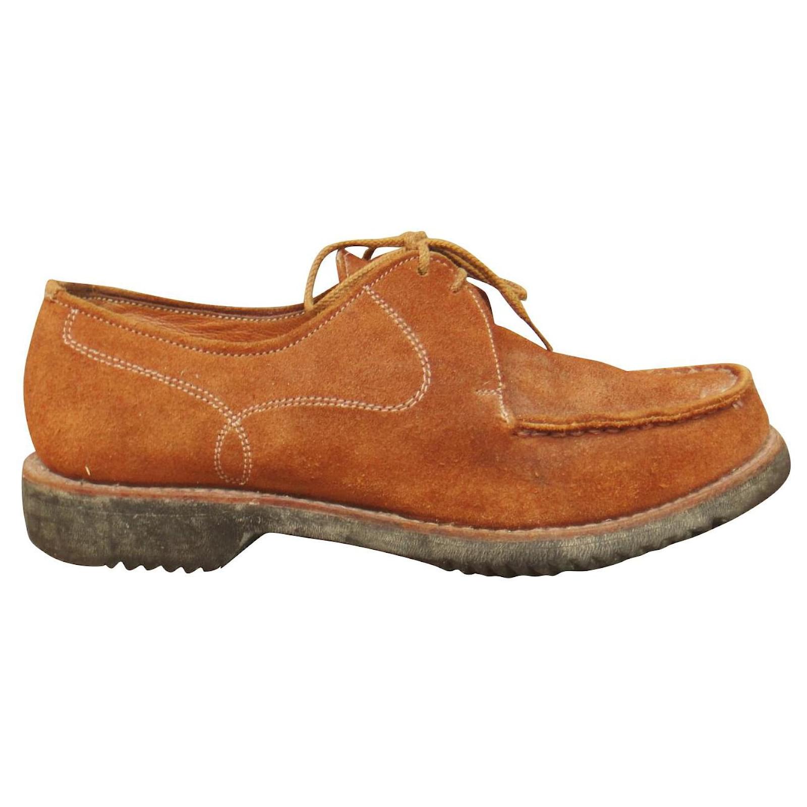 vintage Paraboot derbies p 37 Brown Deerskin  ref.592405