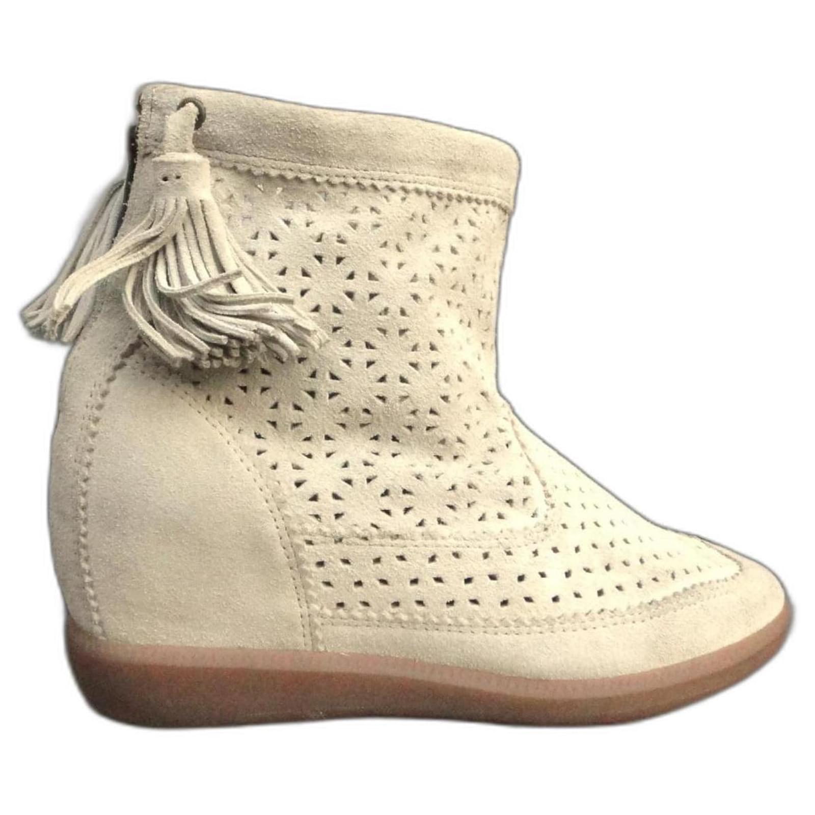 Isabel Marant Boots Eggshell Deerskin  ref.1214145