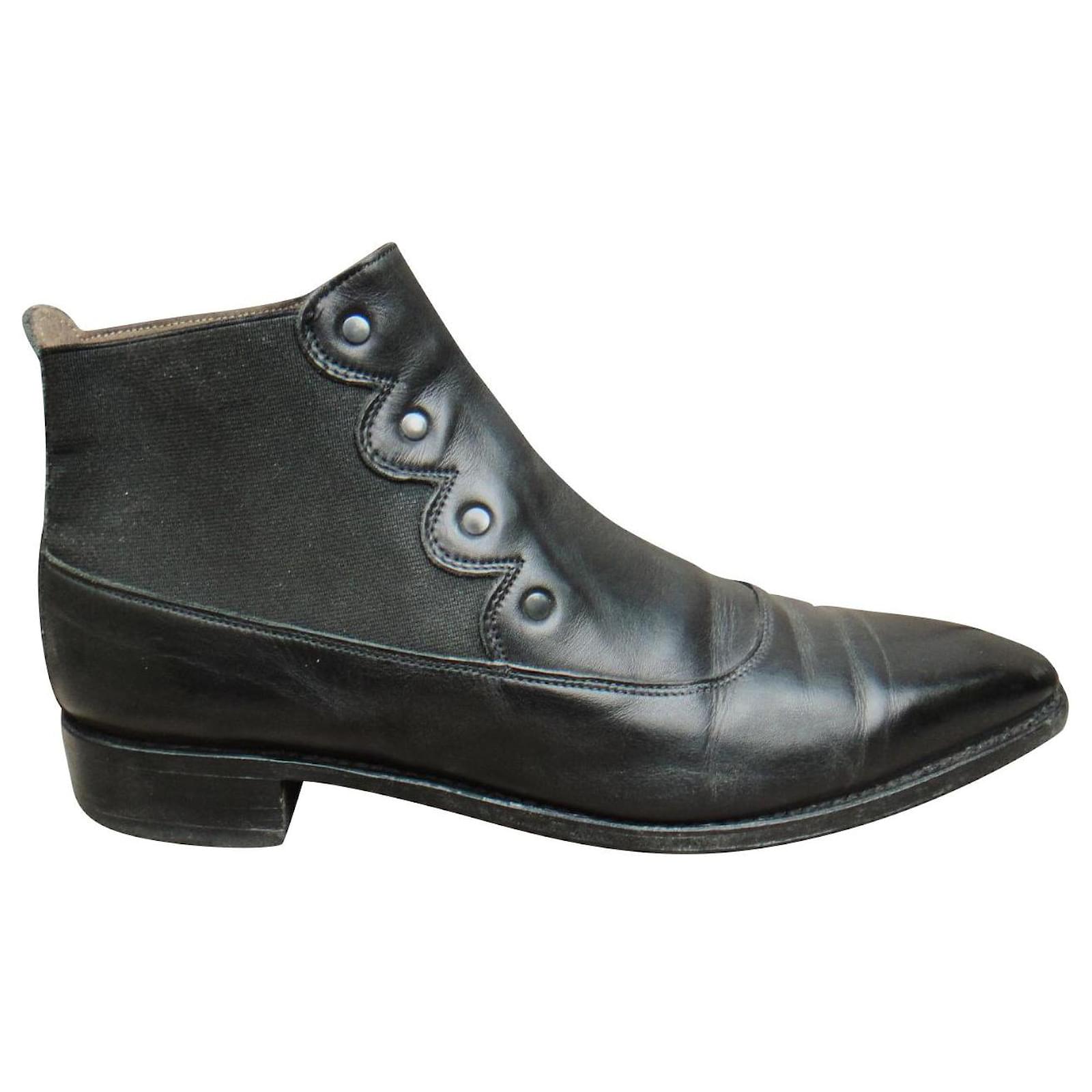 Paraboot p boots 39,5 Black Leather  ref.597703