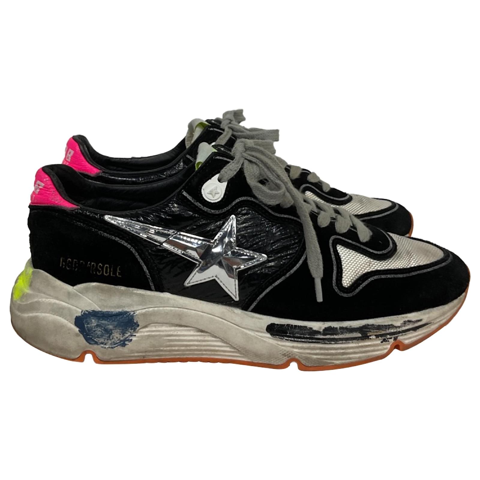  Golden Goose Running Sole Sneakers in Black Suede  ref.2225480