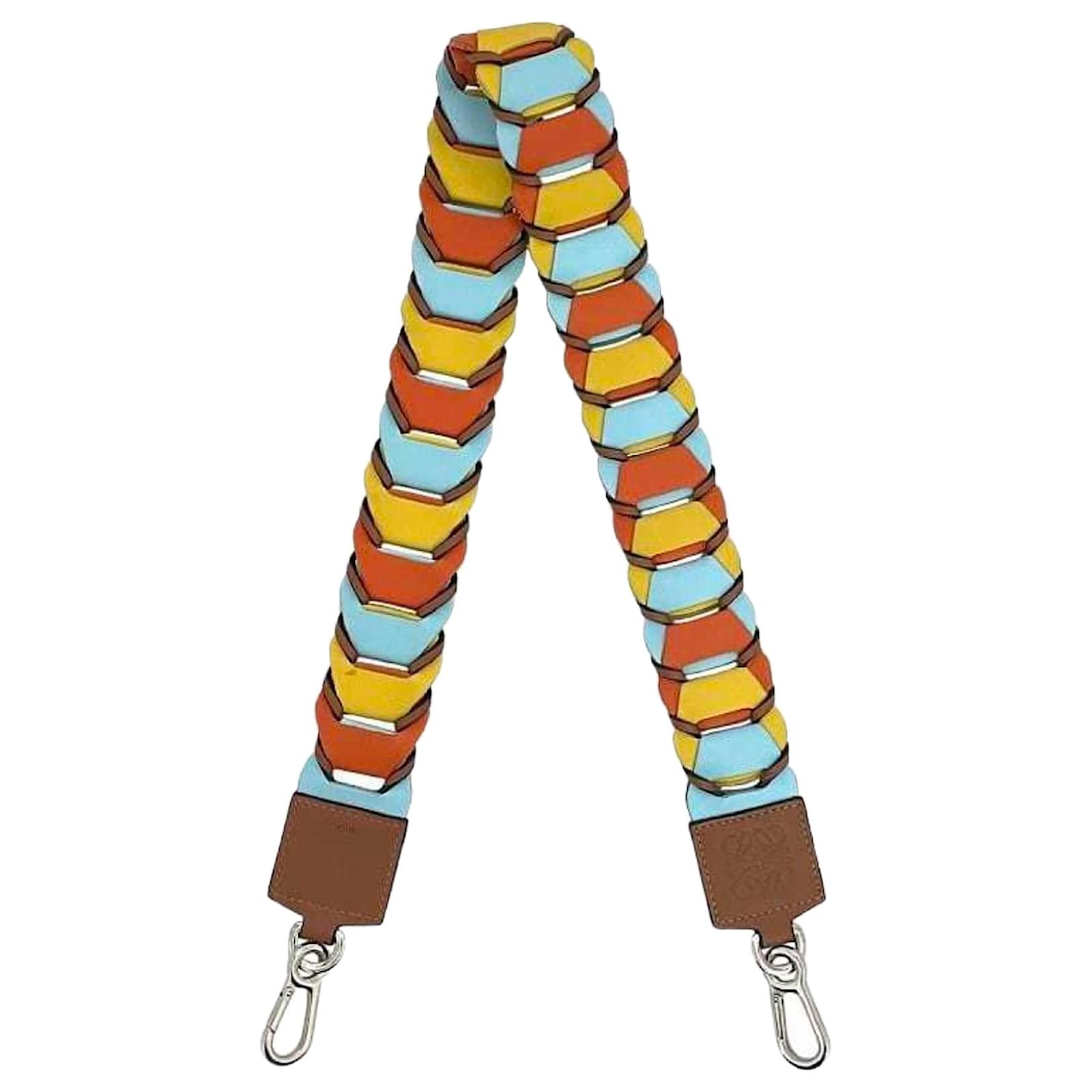 Loewe Multicolor Leather Shoulder Strap Brown Blue Multiple colors Orange Yellow  ref.2223566