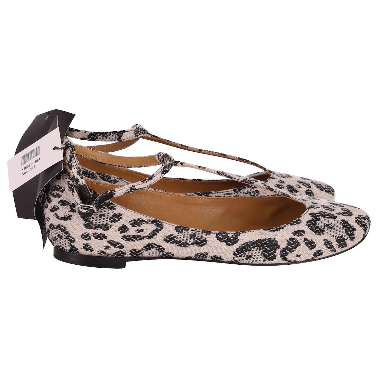 See by Chloé Chloe Leopard Print T-Strap Flats in Multicolor Canvas  Python print Cloth  ref.611489