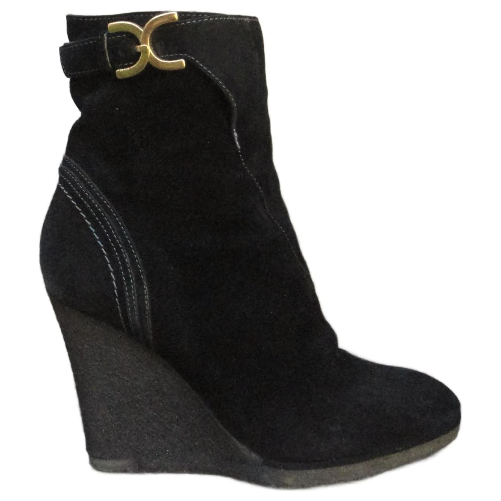 Chloé Ankle Boots Black Deerskin  ref.2222332